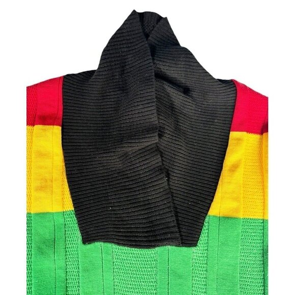 Vtg 90s Y2K Woman’s Sz M Red Yellow Green Color Block Sweater Dress Bob Marley - Picture 5 of 7